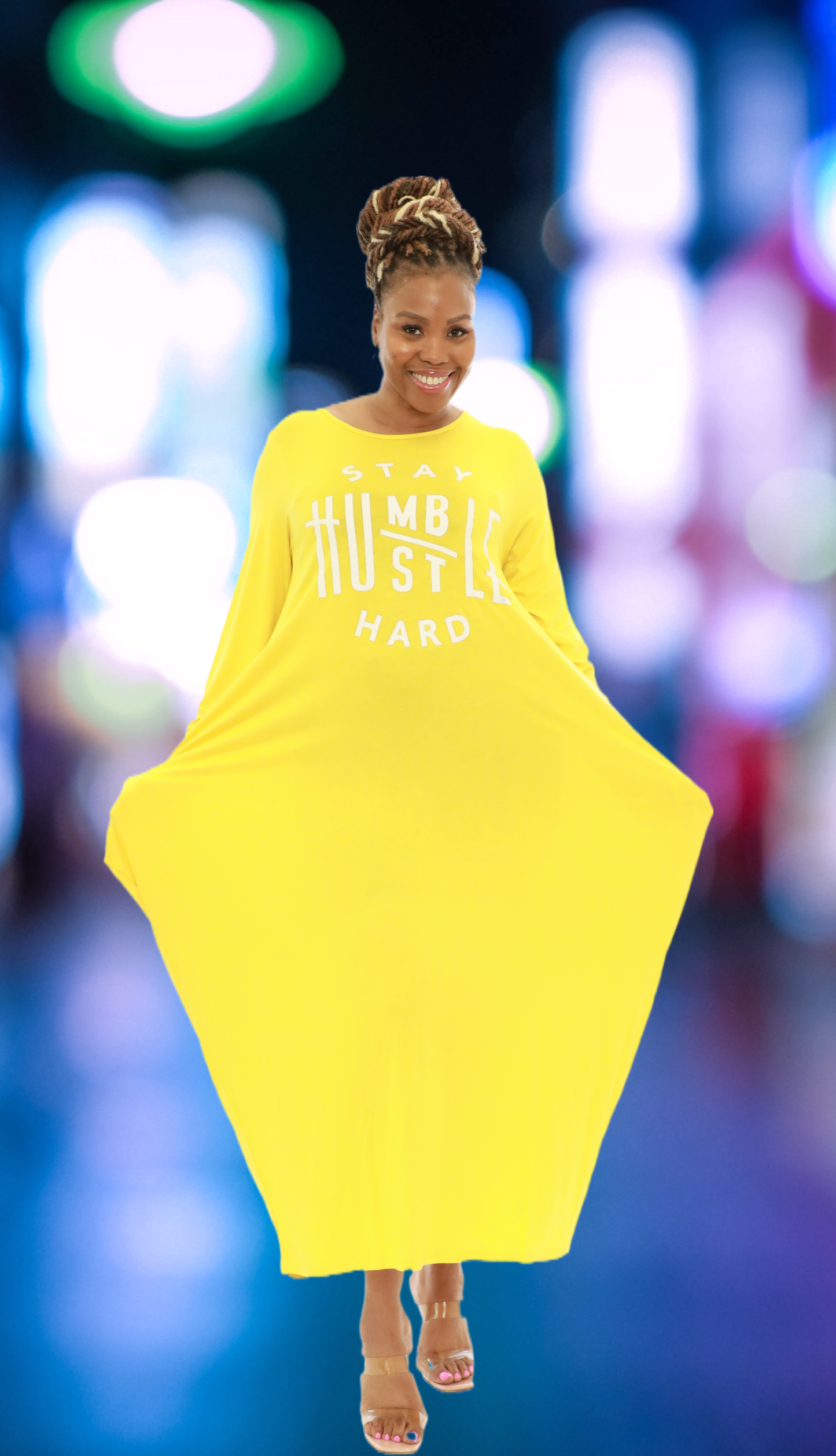 Women's "Stay Humble" Baggy Dresses With Side Pockets