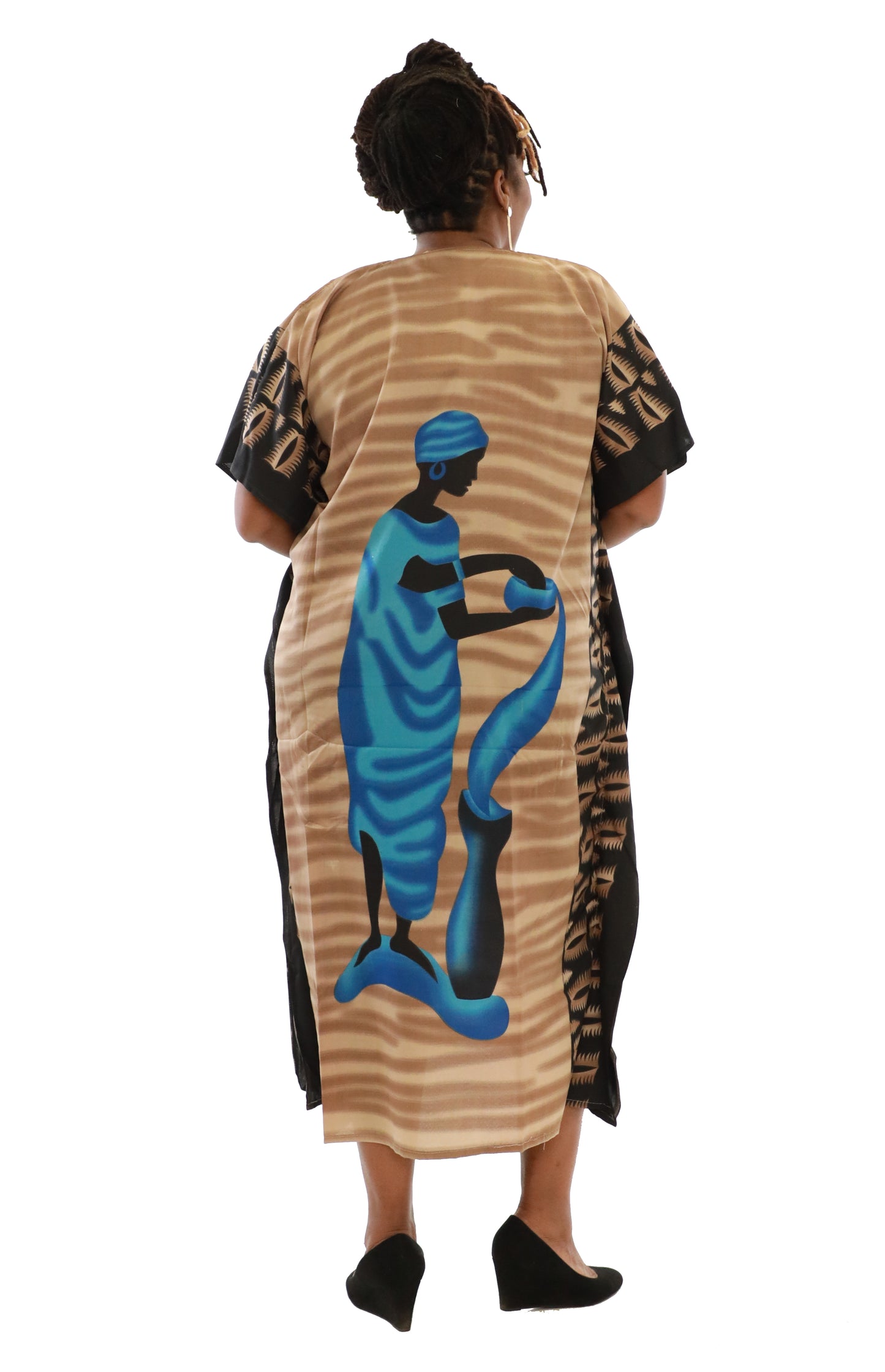 Women's African Print Dashiki Kaftan Dress - One Size Fits Most