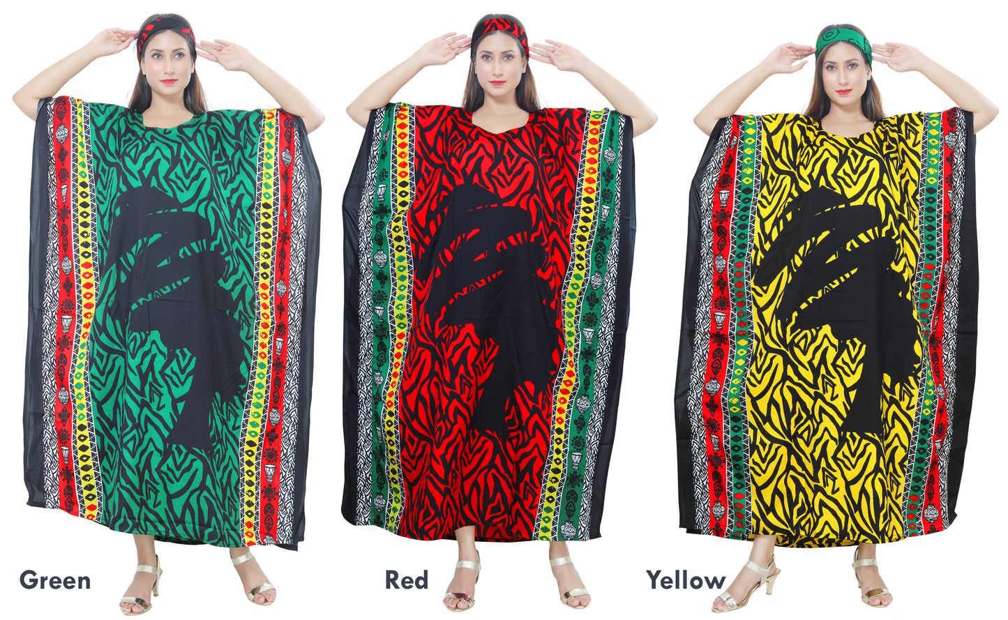 Women's African Print Dashiki Kaftan Dress - One Size Fits Most